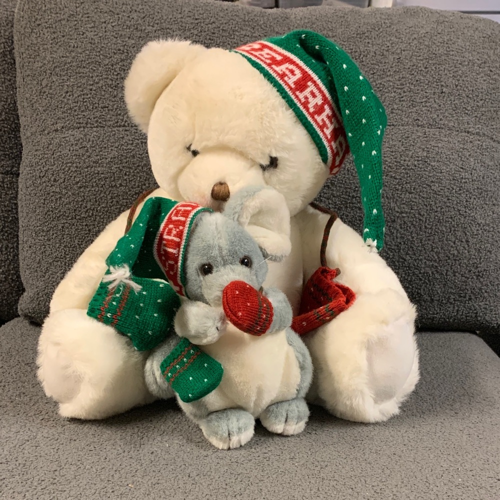 1987 Abearham and Straus the Mouse Vintage Christmas Bear.